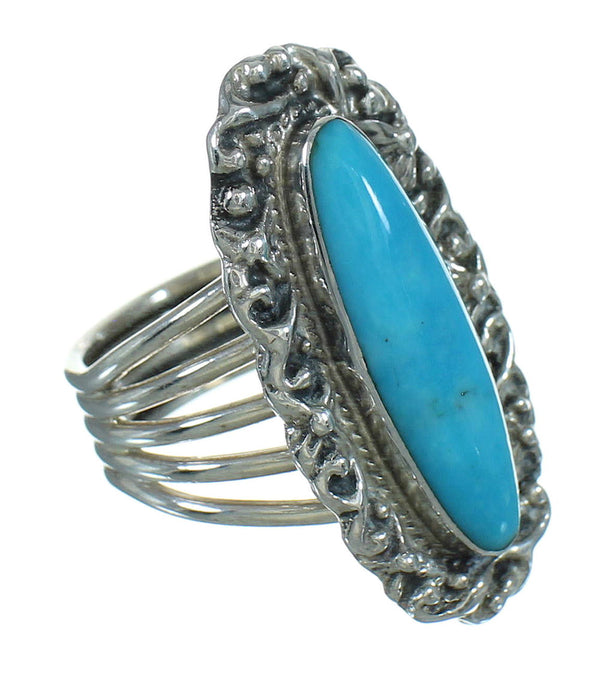 Southwest Sterling Silver Turquoise Jewelry Ring Size 5 QX86068